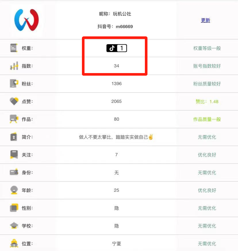 图片[6]-教你抖音账号查权重方法，快速了解自己的账号等级 - 玩机公社-玩机公社